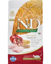 N&D Low Grain CAT Neutered Chicken & Pomegranate 1,5kg