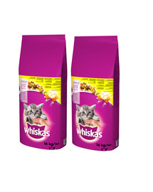 WHISKAS Junior s kuřecím 2 x 14kg