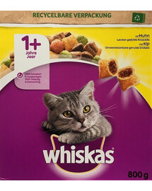 WHISKAS Adult+1 suché krmivo pro kočky s kuřecím masem 800 g