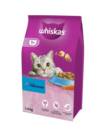 WHISKAS Adult 1,4 kg kompletní suché krmivo pro dospělé kočky s lahodným tuňákem
