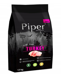 PIPER Junior suché krmivo pro psy s krůtou 12 kg