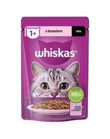 WHISKAS Adult 85g mokré krmivo pro dospělé kočky v lososové omáčce