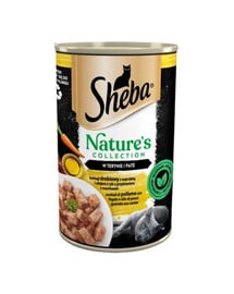 SHEBA 400 g Nature's Collection drůbeží koktejl s játry a rybím olejem s mrkvovou oblohou v terině