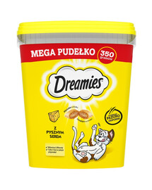 DREAMIES Mega 350g krabička kočičích pamlsků s lahodným sýrem