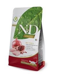 FARMINA N&D Prime Adult Cat Neutered Chicken&Pomegranate 300g  kuře s granátovým jablkem pro dospělé kastrované kočky