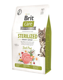 BRIT CARE Bezobilná sterilizovaná imunita 2 kg hypoalergenní složení pro dospělé sterilizované kočky