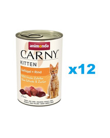 ANIMONDA Carny Kitten Poultry&Beef 12x400 g drůbež a hovězí maso pro koťata
