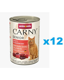 ANIMONDA Carny Senior Hovězí a krůtí srdce 12x400g
