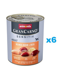 ANIMONDA GranCarno Sensitiv Pure Chicken&Rice 6x800 g kuře s rýží pro dospělé psy