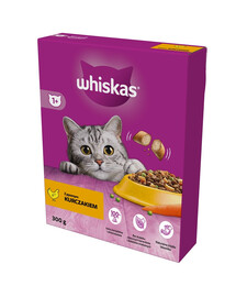 WHISKAS Adult 6x300 g suché kompletní krmivo s lahodným kuřecím masem pro dospělé kočky