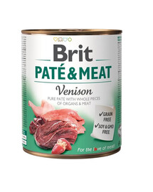 BRIT Pate&Meat venison 800 g zvěřinová paštika pro psy