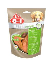 8in1 Fillets Pro Digest Chicken Snack pochoutka z kuřecích filetů pro psy pro lepší trávení 80 g