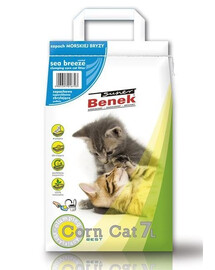 Certech Super Benek Corn Cat Sea Breeze kukuřičné stelivo s vůní mořského vánku pro kočky objem 7 l