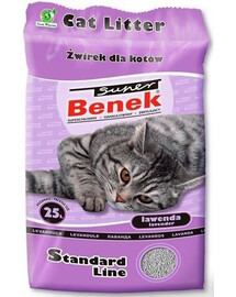Certech Super Benek Standard Line Lavender hrubé stelivo pro kočky s vůní levandule 25 l