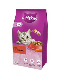 WHISKAS Adult 14 kg - granule pro kočky s hovězím masem a zeleninou