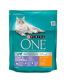 Purina One Coat & Hairball 800 g granule pro koťata s kuřecím masem a celými zrny