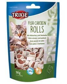 Trixie Fish Chicken Rolls kuřecí a lososové rolky pro kočky 50 g