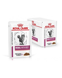 Royal Canin Renal Beef Cat Pouch 12 x 85 g kapsičky s hovězím masem pro dospělé kočky s problémy s ledvinami