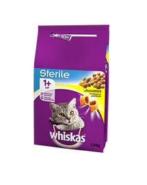 Whiskas Sterile Chicken 1,4 kg - granule pro sterilizované kočky s kuřecím masem