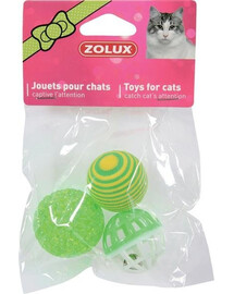 Zolux 3 míčky pro kočky 4 cm