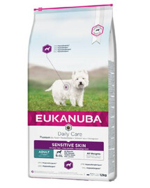 Eukanuba Dog Dry Daily Care Adult Sensitive Skin All Breeds Chicken 12 kg granule pro psy s kuřecím masem