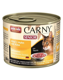 Animonda Carny Senior Mit Huhn + Kase 200 g konzerva s kuřecím masem a sýrem pro starší kočky