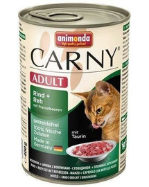 Animonda Carny Adult Rind + Heh mit Preiselbeeren 400 g konzerva pro dospělé kočky s hovězím, zvěřinou s borůvkami