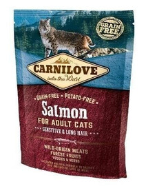 Carnilove For Adult Cats Sensitive & Long Hair Salmon granule pro dospělé kočky s lososem 400 g
