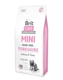 Brit Care Mini Grain-Free Yorkshire 2 kg - hypoalergenní granule bez obilovin pro psy plemene jorkšírský teriér