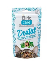 Brit Care Cat Snack Dental pamlsky pro kočky na podporu zdraví zubů 50 g