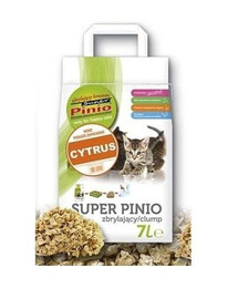 Super Benek Pinio Kruszon Citrus hrudkující stelivo pro kočky s citronovou vůní 7 l