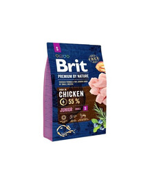 Brit Premium By Nature Junior Small Chicken 3 kg granule pro mladé psy malých plemen s kuřecím masem 3kg
