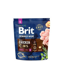 Brit Premium By Nature Adult Small Chicken 1kg - granule pro dospělé psy malých plemen s kuřecím masem 1kg