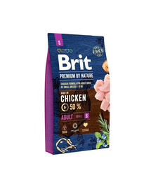 Brit Premium By Nature Adult Small Chicken granule pro dospělé psy malých plemen s kuřecím masem 8 kg