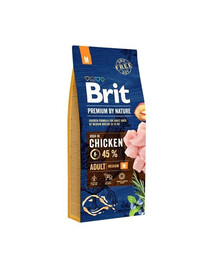 Brit Premium By Nature Adult Medium Chicken v granulích pro dospělé psy středních plemen s kuřecím masem 15 kg