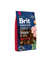 Brit Premium By Nature Adult Large Chicken 8kg - granule pro dospělé psy velkých plemen s kuřecím masem 8kg