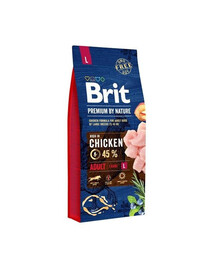 Brit Premium By Nature Adult Large granule s kuřecím masem pro dospělé psy velkých plemen 15 kg