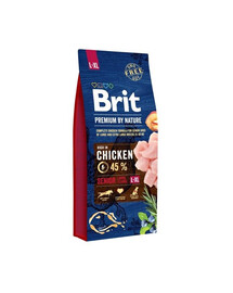 Brit Premium By Nature Senior Large/Extra Large Chicken granule pro starší psy velkých a obřích plemen s kuřecím masem 15 kg