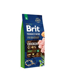 Brit Premium By Nature Adult King Size Kuře 15 kg - Kuřecí granule pro dospělé pro velká plemena