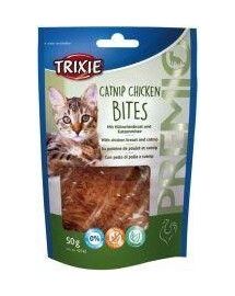 Trixie PREMIO Catnip Chicken Bites 50 g s kuřecím masem a šantou kočičí