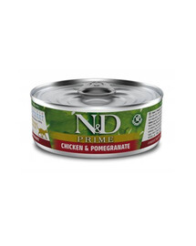 N&D Cat Prime Chicken & Pomegranate 80 g mokré krmivo pro kočky kuřecí maso a granátové jablko, 80 g