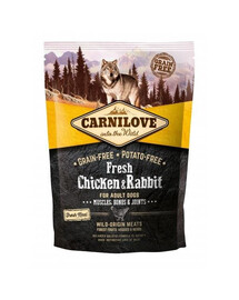 Carnilove Fresh Chicken & Rabbit For Adult 1,5 kg granule pro dospělé psy s kuřecím masem a králíkem