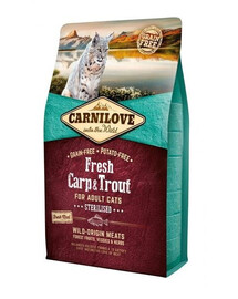 Carnilove Fresh For Adult Cats Sterilised Carp & Trout 2 kg granule pro dospělé sterilizované kočky s kaprem a pstruhem