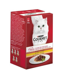 Gourmet Mon Petit Kuře v omáčce 6 x 50 g mokré krmivo pro kočky Kuře v omáčce 6 x 50 g