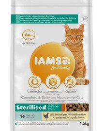 IAMS for Vitality krmivo pro dospělé kočky po kastraci s kuřetem 1,5 kg