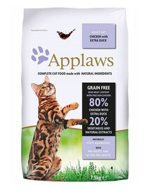 APPLAWS Dry Cat Adult granule pro dospělé kočky s kachním a kuřecím masem 7,5 kg