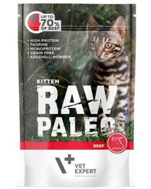 VETEXPERT RAW PALEO Kitten beef 100 g hovězí mokré krmivo pro koťata
