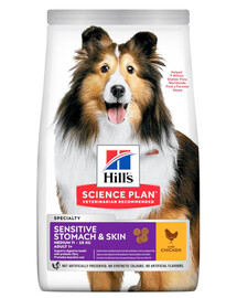 HILL'S Science Plan Adult Sensitive Stomach & Skin Medium granule pro psy středních plemen s kuřecím masem 14 kg