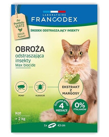 Zolux Francodex Obojek proti hmyzu pro kočky nad 2 kg délka 43 cm