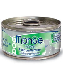 MONGE Natural Dog krmivo kuře se zeleninou 95 g mokré krmivo pro psy 95 g